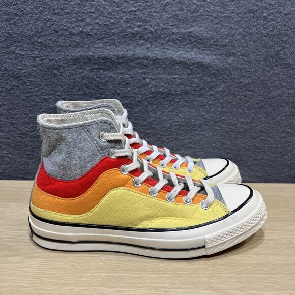 Converse Chuck 70 High Thermo Felt Storm Front Yellow Mens Size 7 Womens Size 9 - Picture 2 of 8